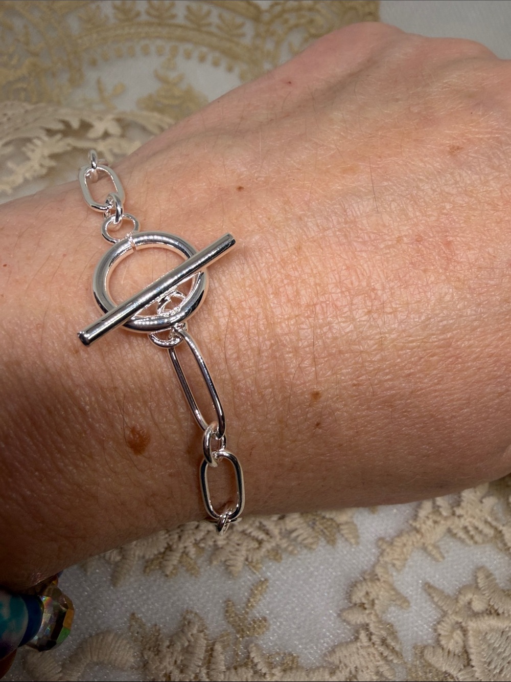 925 Sterling Silver Paperclip Toggle Bracelet – Industrial Minimalist Maximalist